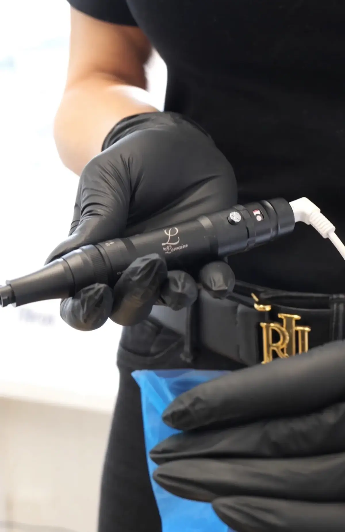 By Lorraine branded professional cosmetic tattoo machine — sterile single-use technique