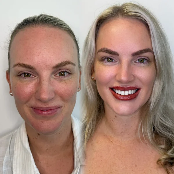 Before and after Semi permanent brows defined shape blonde by Lorraine, Gold Coast
