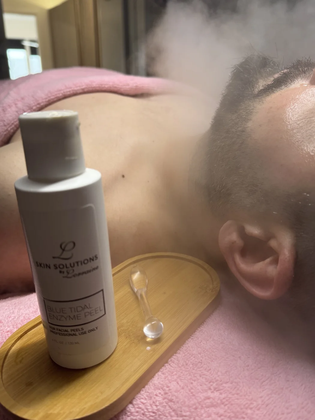 Enzyme peel facial in progress at Cosmetic Tattoo by Lorraine — gentle peel treatment for pigmentation and uneven tone, Gold Coast